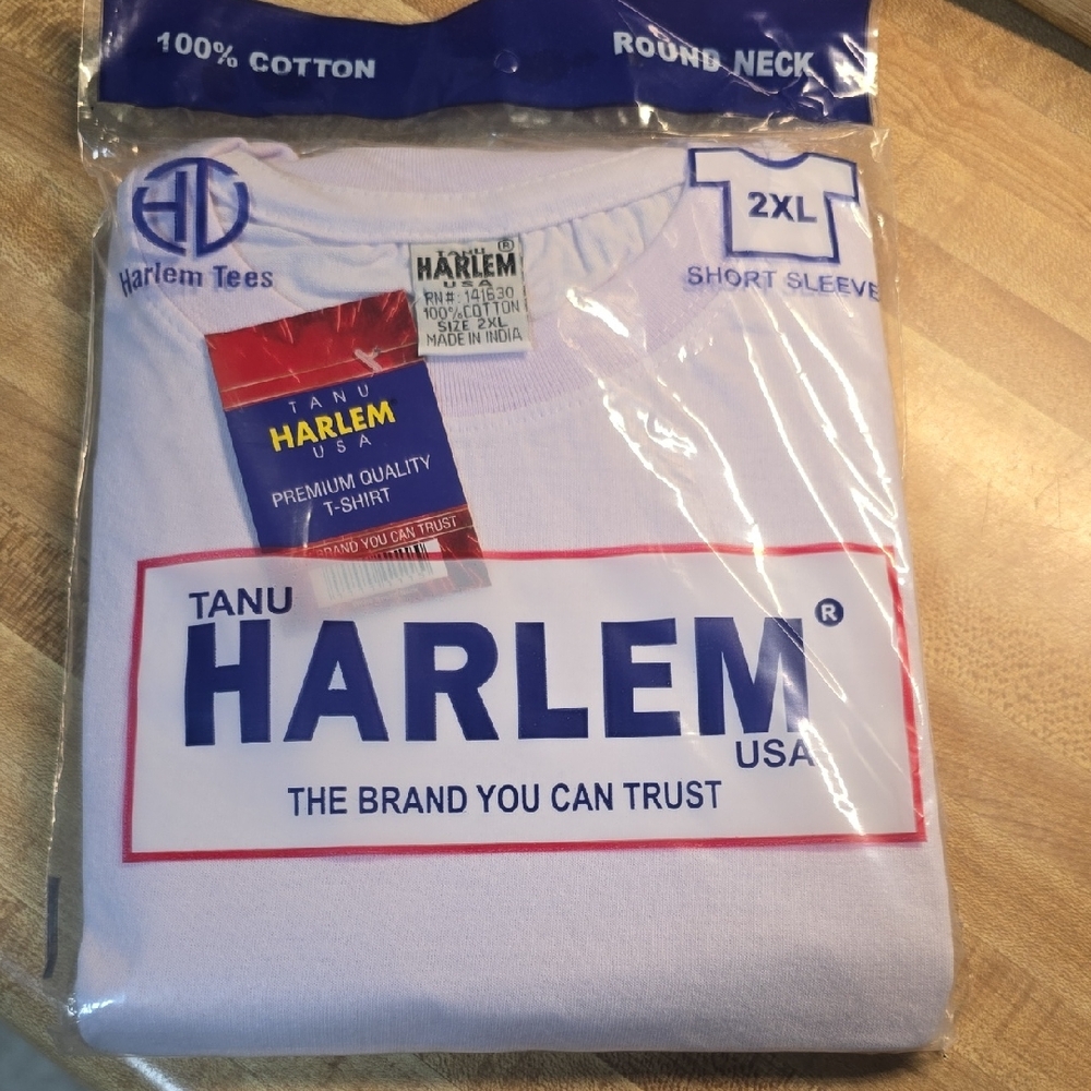 Harlem USA 100% Cotton White T-Shirt 2XL